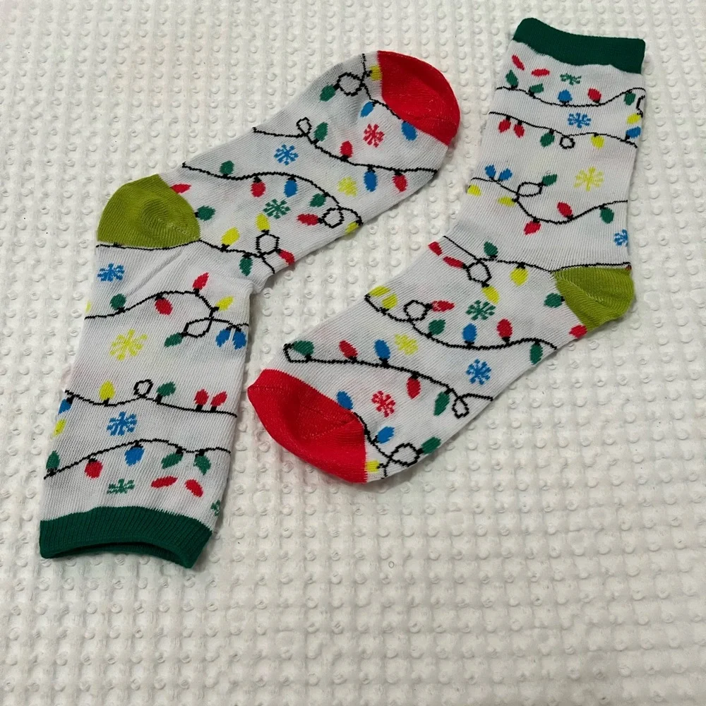 Festive Holiday Light Pattern Socks